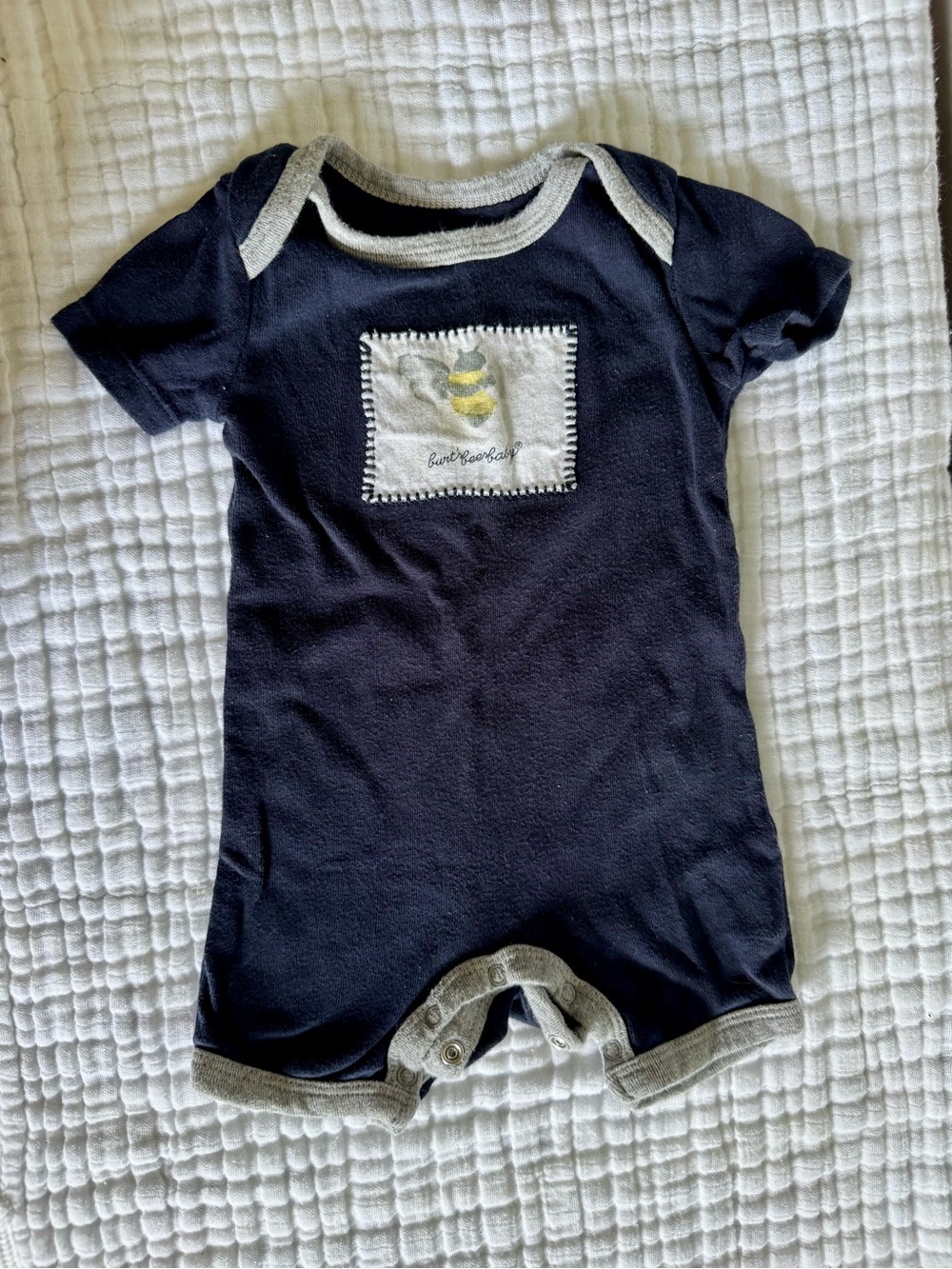 Navy Bee Patch One-Piece Bodysuit - Burt’s Bees Baby